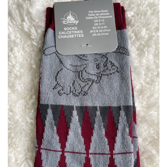 Disney Dumbo The Flying Elephant Crew Socks NEW Mens Size 6-12 - Picture 2 of 9